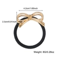 Elastico per capelli alla moda con fiocco in metallo dorato e cordino nero donna - Stile Fiocco Dorato (DNXF01027)