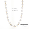 Elegante goudkleurige parelketting voor dames, afmeting 41+7,5 cm en een gewicht van 15 gram - Parel Metaal Staaf Stijl (DNCN03871)