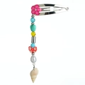 Barrette à perles faite main avec fleur rose et pendentif en coquillage naturel - Style Étoile de Mer Coquille Fleur (NXF00449)
