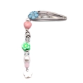 Barrette fleur bleu ciel avec perles colorées, perles nacrées et pendentif papillon - Style Papillon Fleur Bleue (NXF00450)