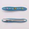 Vibrant blue wave resin hair clip with colorful rhinestones and silver metal duckbill grip - Lake Blue Wave Style (NXF00530) Duckbill Clip