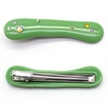 Grass green resin hair clip with colorful rhinestones and silver metal alligator clip - Grass Green Arc Style (NXF00564) Duckbill Clip