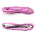 Barrette en résine violette avec strass colorés et pince en métal argenté au dos - Style Multi-Strass Violet (NXF00566) Pince à Bec de Canard