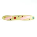 Barrette en résine beige chic avec strass colorés et motif incrusté rose vintage - Style Tacheté Beige Rose (NXF00446) Pince à Ressort