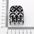 Mini checkered hair claw clip in monochrome black and white dot pattern, 4.5cm length - Geometric Dot Cross Style (DNXF00542)