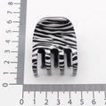 Mini pince à cheveux motif zèbre noir et blanc, mesure indiquant une hauteur de 5 cm - Style Imprimé Zèbre (DNXF00543)