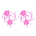 Metaverse rose pink floral metal earrings with futuristic antler-inspired design - Rose Pink (NXE05894-4)