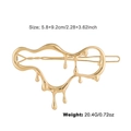 Lava fluid geometric metal hair clip in golden finish measuring 5.8cm and 9.2cm - Molten Liquid Gold Style (DNXF00793)