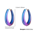 Y2K holographic iridescent teardrop hoop earrings with size measurements 32mm height - Iridescent Teardrop Style (NCE03349-1)