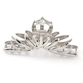 Radiant silver lava-style metal hair claw clip with multi-layered petal design - Silver (DNXF00634)