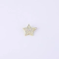 Yellow five-pointed star hair clip with colorful rhinestones and gold metal base - Yellow Iridescent Rhinestone Star (NXF00121-7)