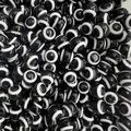 Macro shot of circular evil eye beads in black and white for DIY jewelry making - Black / 10mm