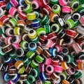Colorful Evil Eye round resin beads for DIY bracelets and necklaces handmade jewelry - Multi-color / 10mm Flat Bead