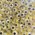 Bulk yellow resin evil eye beads for DIY handmade jewelry bracelets and necklaces - 50 Pieces/Pack (8mm) / Light Yellow