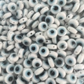 Flat evil eye spacer beads in white and blue resin for DIY jewelry making and crafts - 50 Pieces/Pack (8mm) / Porcelain White