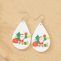 Teardrop wooden earrings featuring Christmas tree and Santa patterns for women - Cartoon Santa and Tree Gifts Style (6)