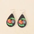 Lightweight teardrop wooden earrings with Merry Christmas print and festive gift boxes - Gift Box (8)