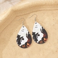 Halloween drop earrings with witch pumpkin and bat print on acrylic water drop shape - Halloween Mixed Patterns (1)