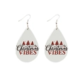 Christmas VIBES teardrop wooden earrings featuring red and black plaid tree patterns - Red Black Plaid Tree Christmas Vibes Style (10)