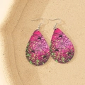 Halloween druppeloorbellen met paars spinnenwebpatroon en groene stippen - Magenta Spinnenweb