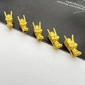 5-piece set of antique gold dragon head alloy beads for DIY bracelet and jewelry making - Matte Gold