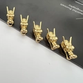 Traditional Chinese style golden dragon head charms for DIY jewelry making and pendants - Bright Gold