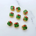 Perline carpa koi in smalto cinese verde e oro opaco per creazione gioielli fai da te - Stile Pesce Koi / Verde e Oro