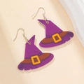 Orecchini a forma di cappello da strega viola in acrilico per Halloween - Cappello da strega
