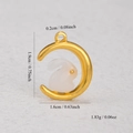 Golden moon and rabbit pendant with faux jade inlay including size and weight measurements - Bright Gold Moon Rabbit
