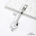 Creative white enamel electric guitar keychain with silver metal D-ring buckle - White