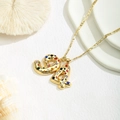 Golden necklace featuring number 94 pendant with colorful rhinestones on a white base - Colorful Rhinestone Inlaid Style / Gold