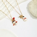 Weihnachts-BFF-Halskettenset für Kinder mit Schneemann-Anhängern und Goldglocken - Doppel-Schneemann-Halsketten-Set