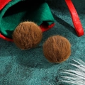 Braune Plüsch-Ohrstecker im Leopardenmuster für einen festlichen Weihnachtslook - Durchmesser ca. 3.0cm / Braunes Fellknäuel (Stil 3)