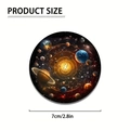 Universal 7cm solar system print car coaster with colorful nebula and planet pattern - Solar System Galaxy (Style 12)
