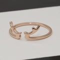 Polierter offener Edelstahlring in Roségold mit kreativem Rentier-Geweih Design für Damen - US 6 / Roségold
