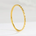 Minimalist 18K rose gold plated titanium ring with textured diamond pattern finish - US 5 / Gold Diagonal Stripes