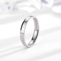 Detail view of silver stainless steel ring with BE THE CHANGE engraving detail - Steel
