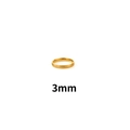 Detail shot of a 3mm wide minimalist gold plated titanium steel ring on white background - US 4 / 3mm / Brushed Gold