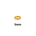 Detailed view of a 5mm wide minimalist 18k gold-plated titanium steel ring band - US 4 / 5mm / Brushed Gold
