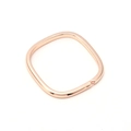Detailed close-up of rose gold square ring with a small round zircon inlay on a white background - 15mm / Rose Gold
