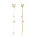 Boucles d'oreilles dorées à pampilles avec perles pour écouteurs sans fil anti-perte chic - Style Perle (NCE02444)