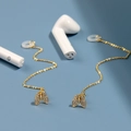 Chaînes anti-perte pour écouteurs Bluetooth dorées avec papillons sertis de zircons - Style Papillon (NCE02401)