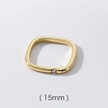 18K gold plated square ring with round zircon stone in 15mm diameter size - 15mm / Alloy / Gold