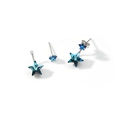 Star-shaped gradient blue crystal earrings with S925 silver studs in a modular design - Pentagram Style (NSE00128) / 925 Silver