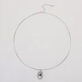 Collana d'argento a strati con ciondolo a onda irregolare e chiusura regolabile - Stile Pendente Irregolare Argento (NXN01902)