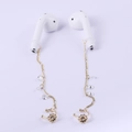 Golden sunflower ear clips with anti-drop chains for wireless earbuds and crystal accents - Sunflower Ear Clip (NCE02433)