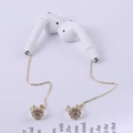 Golden flower earring anti-loss chain with bright zircon for wireless earphones - Flower Ear Clip (NCE02392)
