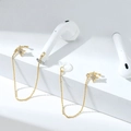 Gold anti-loss earring chain for wireless earbuds with a sparkling star charm - Star Ear Clip (NCE02390)