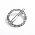 Dettaglio del fermaglio geometrico rotondo in canna di fucile con doppio strato di strass - Stile Tondo Canna di Fucile con Strass (NXF00063)