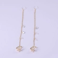 Boucles d'oreilles anti-perte dorées avec gland en zircone et pendentif étoile - Clip d'Oreille Étoile de Mer (NCE02429)